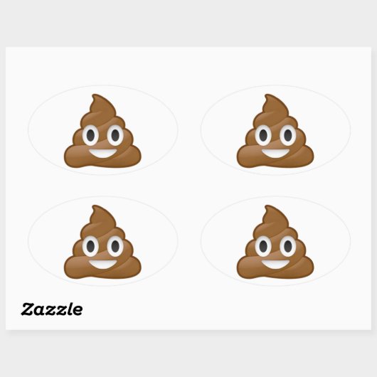 Sticker Ovale Poop émoji (Feuille)