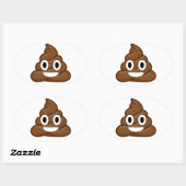 Sticker Ovale poop emoji (Feuille)