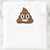 Sticker Ovale poop emoji (Sac)