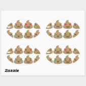 Sticker Ovale poop emojis (Feuille)