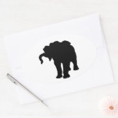 Sticker Ovale Pop Art Baby Elephant Silhouette (Enveloppe)