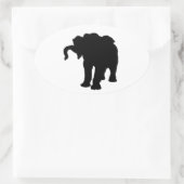 Sticker Ovale Pop Art Baby Elephant Silhouette (Sac)