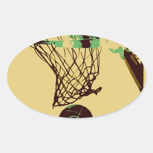 Sticker Ovale Pop Art Basket (Devant)
