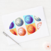 Sticker Ovale Pop Art Basket (Enveloppe)