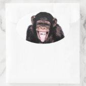Sticker Ovale Pop Art Chimpanzé Sticking Tongue Out (Sac)