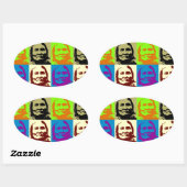 Sticker Ovale Pop Art Freedom Fighter Geronimo (Feuille)