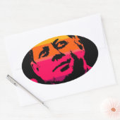 Sticker Ovale Pop Art Jack JFK John F. Kennedy (Enveloppe)