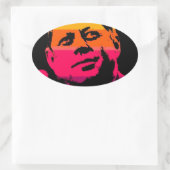 Sticker Ovale Pop Art Jack JFK John F. Kennedy (Sac)