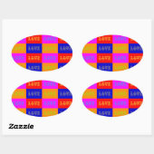 Sticker Ovale Pop Art Love (Feuille)