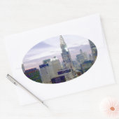 Sticker Ovale Pop Art Oil Paint Effet New York (Enveloppe)