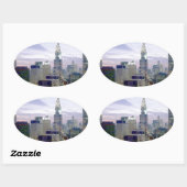 Sticker Ovale Pop Art Oil Paint Effet New York (Feuille)