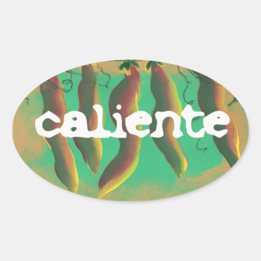 Sticker Ovale Popers de Caliente Chaud Jalapeno (Devant)