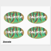 Sticker Ovale Popers de Caliente Chaud Jalapeno (Feuille)