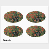 Sticker Ovale Poppies (Feuille)
