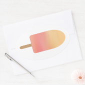 Sticker Ovale Popsicle rose Orange Été Gelé Treat (Enveloppe)