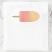 Sticker Ovale Popsicle rose Orange Été Gelé Treat (Sac)