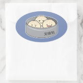 Sticker Ovale Pork Bun dim sum Petit déjeuner chinois cuit à la (Sac)