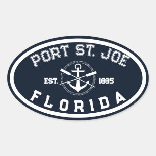 Sticker Ovale Port St. Joe Plages Floride Marine Oars Ancre