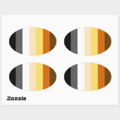 STICKER OVALE PORTER DES STRIPES DE FIERTÉ (Feuille)