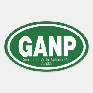 Sticker Ovale Portes du parc national de l'Arctique