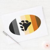 STICKER OVALE PORTEZ FIDE STRIPEE PAW VERTICAL (Enveloppe)