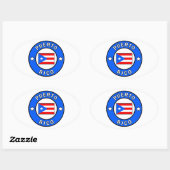 Sticker Ovale Porto Rico (Feuille)