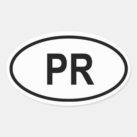 Sticker Ovale Porto Rico "PR" (Devant)
