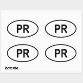 Sticker Ovale Porto Rico "PR" (Feuille)