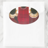 Sticker Ovale Portrait de la famille Massai À damiers (Sac)