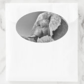 Sticker Ovale Portrait d'éléphant (Sac)