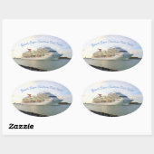 Sticker Ovale Portrait d'un bateau de croisière sur mesure (Feuille)