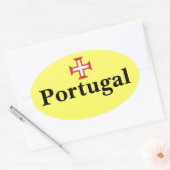 Sticker ovale Portugal* avec Croix portugaise (Enveloppe)