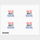 STICKER OVALE POSEZ-MOI DES QUESTIONS SUR MEDICARE (Feuille)