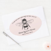 Sticker Ovale Pot de miel rose Boho Apiculteur (Enveloppe)