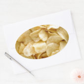 Sticker Ovale Potato chips junk cadeaux alimentaires (Enveloppe)