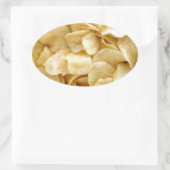 Sticker Ovale Potato chips junk cadeaux alimentaires (Sac)