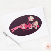 Sticker Ovale Poupée Cupcake (Enveloppe)
