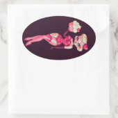 Sticker Ovale Poupée Cupcake (Sac)