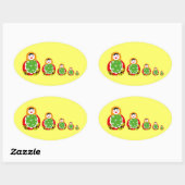 Sticker Ovale Poupée russe (Feuille)