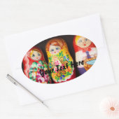 Sticker Ovale Poupées colorées Matryoshka (Enveloppe)