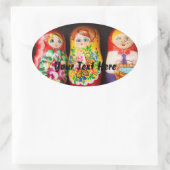 Sticker Ovale Poupées colorées Matryoshka (Sac)