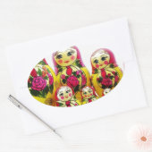 Sticker Ovale Poupées de Matryoshka (Enveloppe)