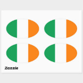 Sticker ovale pour drapeau d'Irlande (Feuille)