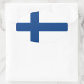 Sticker ovale pour drapeau finlandais (Sac)
