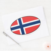 Sticker ovale pour drapeau norvégien (Enveloppe)