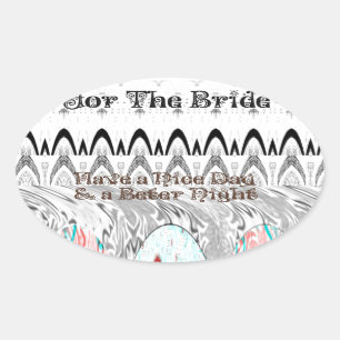 Sticker Ovale Pour le design Bride White et Black Edgy