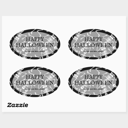 Sticker ovale pour l'Halloween (Feuille)