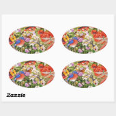 Sticker ovale pour oiseaux et papillons (Feuille)