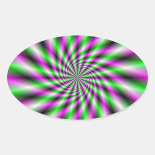 Sticker ovale pour roue à rotation néon