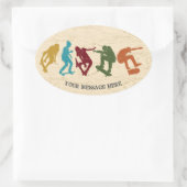 Sticker Ovale Pour Skateboarders Skateboard Graphics Collage (Sac)